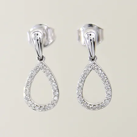 Örhängen med diamanter 48xca 0,005ct 15x6,8mm vitguld 18K Vikt: 1,9 g