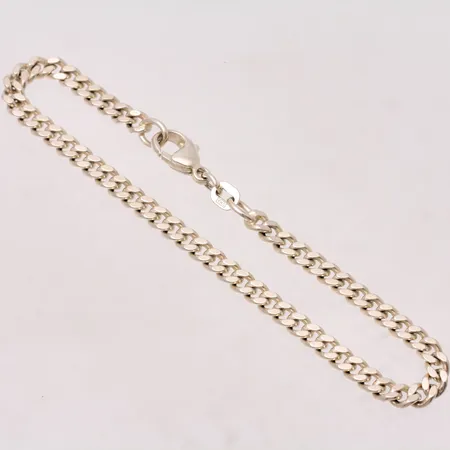 Armband 17,5cm Pansar bredd 3,7mm, karbinhake, silver 925/1000, 6,5g.