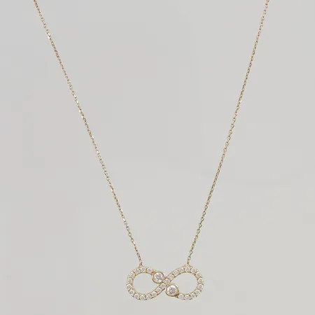 Collier med stenar 40cm 14K 2,1g.