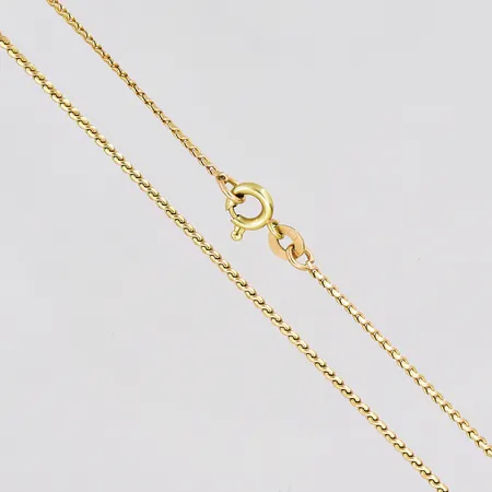 Kedja längd 47cm bredd 1,3mm 14K Vikt: 4 g