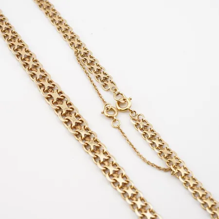 Collier, dosserad x-länk, 44cm, bredd 8mm, 18k Vikt: 17,3 g