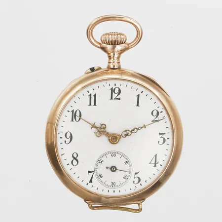 Mormorsur 14K manuell 31mm, boettnr 102124, plexiglas, liten sekundvisare, monogramgravyr, bucklor, brv: 24,2g