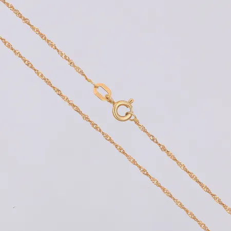 Kedja Singapore längd 41,5cm bredd 1,5mm Guldfynd, 9K Vikt: 1 g