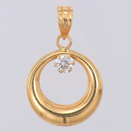 Hänge vit sten längd 20mm Guldfynd, 18K Vikt: 0,4 g
