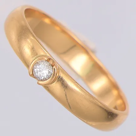Ring diamant ca 0,09ct stl:19¼ Guldsmeden Per Bengtson, 18K Vikt: 4 g