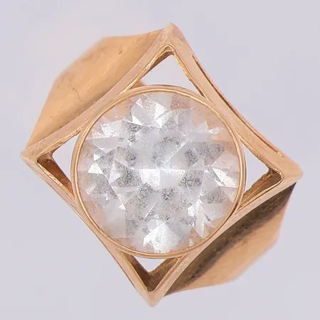 Ring vit sten stl:16, Finland, 14K Vikt: 3,1 g