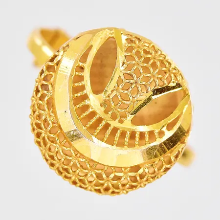Ring ställbar stl:17 Ø 14,6mm skev skena 21K Vikt: 2,9 g