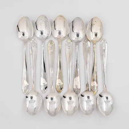 10 Dessertskedar modell Vasa längd 15cm silver 830/1000 Vikt: 273,4 g
