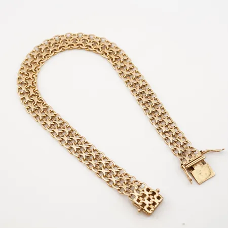 Armband, x-länk, 20cm, bredd 9mm, 18k Vikt: 13,4 g