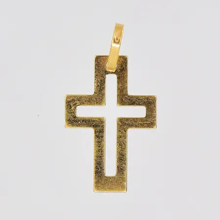 Hänge kors längd 18mm inklusive ögla 14K Vikt: 0,5 g