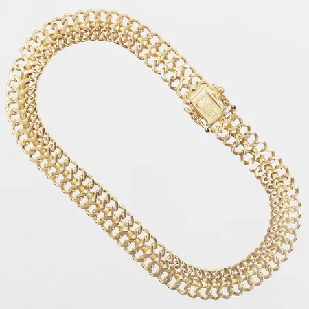 Armband Fiskben längd 19,5cm, bredd 7mm, Stockholms Ädelsmide Ab, 18K Vikt: 13,6 g