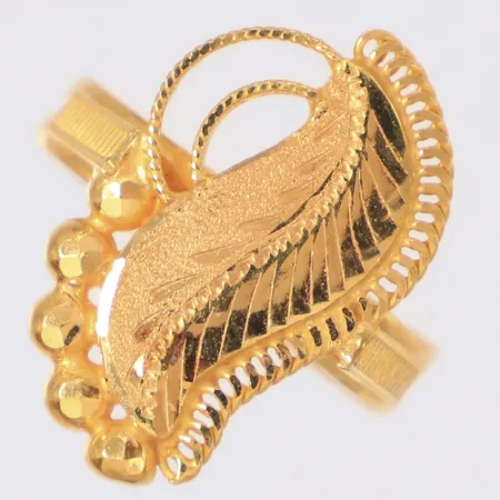 Ring med paisleydekor, stl:16, bredd 20mm, 22K Vikt: 3,1 g
