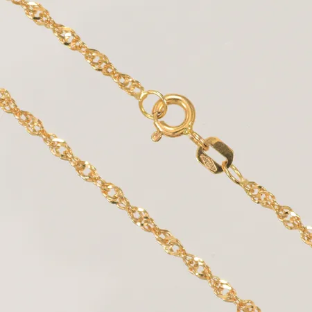 Halskedja Singapore längd 41cm bredd 2mm, 18K 3,4g  