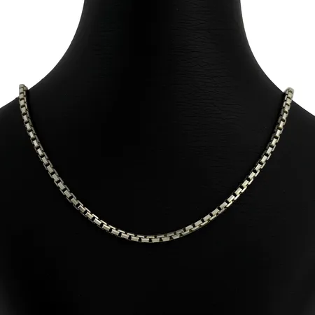 Halskedja Venezia silver 835/1000 kraftig modell, längd 42,5 cm, bredd 3 mm, tillverkare FBM Vikt: 19,2 g