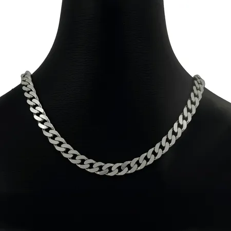 Halskedja Pansar herrmodell silver 925/1000 Guldfynd, längd 45,5 cm, bredd 7 mm, Guldfynd/GHA, fint skick Vikt: 41,9 g