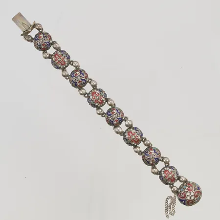 Armband 17cm bredd:14,2-18,2mm silver s830/1000 35,2g. säkerhetskedja skadad 