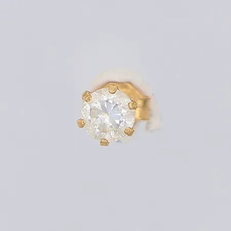 Udda örhänge vit sten Ø3,8mm, 18K Vikt: 0,2 g
