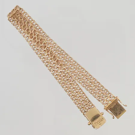 Armband 3radig Bismarck19,5cm bredd:9,8mm 18K 15,0g.