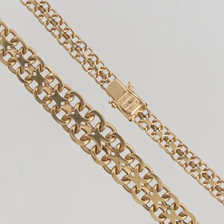 Collier doserad X-länk 44,5cm bredd:5,8-11,2mm 18K 34,0g.