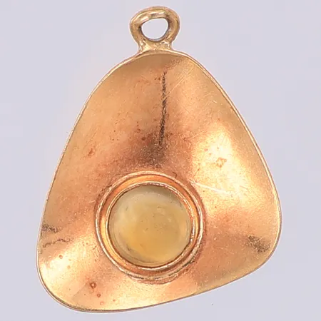 Hänge gul sten 15mm, saknar ögla, 18K Vikt: 0,6 g