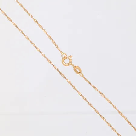 Kedja Singapore Guldfynd längd 43cm, bredd 1,2mm, 18K Vikt: 1,3 g