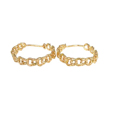 Örhängen Bismarck Creoler i 18K guld, diameter 17 mm, bredd 3 mm, fint skick Vikt: 1,7 g