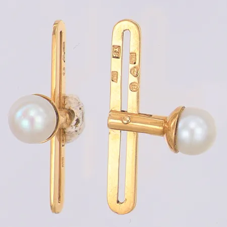 Manschettknappar odlade pärlor Ø5,2mm Strömdahl Aktiebolag 1949, 18K Vikt: 2,1 g