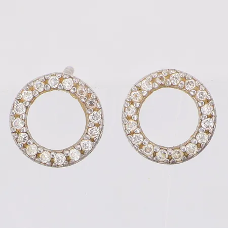 Örhängen vita stenar Ø9,5mm, silver 925/1000 Vikt: 1,2 g