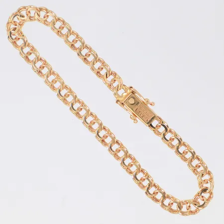 Armband Bismarck längd 18cm, bredd 5mm, Antar Guld Ab, J. Köping, 18K  Vikt: 10,3 g