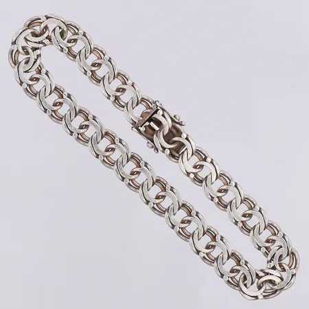 Armband Bismarck längd 19cm bredd 8mm NSE Guldvaru Aktiebolag 2000, silver 925/1000 Vikt: 14,6 g