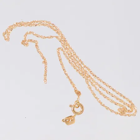Kedja Singapore längd 36cm, bredd 1mm, defekt, av, 18K Vikt: 1,1 g