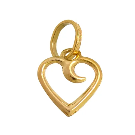 Hänge Hjärta i 18K guld, tunn modell, Alton Guldvaru Ab, svensk kontrollstämpel, längd inkl. ögla 12 mm, bredd 7 mm, fint skick Vikt: 0,1 g