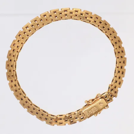Armband Korridor längd 17,5cm, bredd 6,2mm, Ädelsmycken Aktiebolag Stockholm 1960, 18K Vikt: 14,8 g