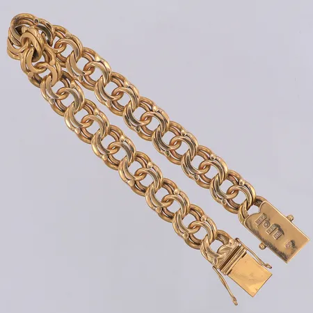 Armband Bismarck längd 19cm bredd 0,9mm Nordiska Guldvaru-Aktiebolaget 1958, 18K Vikt: 38,7 g