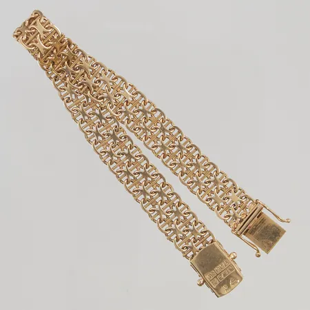 Armband x-länk med stav 18,5cm bredd:10mm 18K 18,4g.