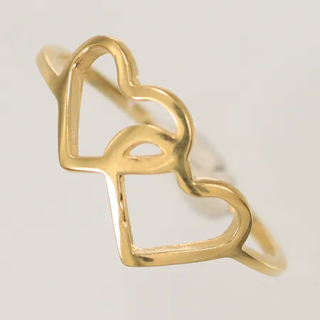 Ring med hjärtan, stl 17½, bredd 1-9mm, 18K  Vikt: 1,4 g