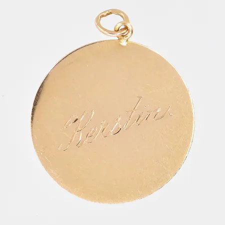 Hänge Ø 20mm graverad 18K Vikt: 1,6 g