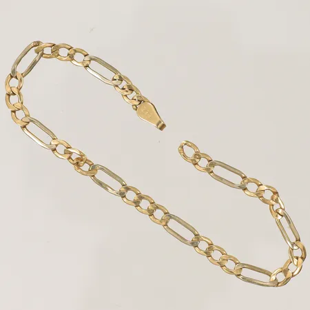 Del av kedja figaro, längd ca 13,5cm, bredd 3-4mm, 14K, 1,1g 