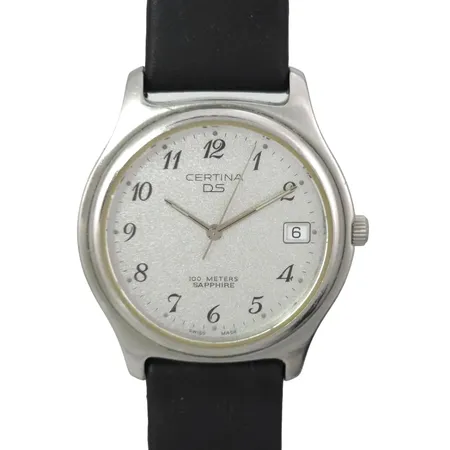 Herrur Certina DS, stål, Ø35 mm, quartz - fullt fungerande/nytt batteri, safirglas, boettnummer EOL 115 7030 7130 42, universal skinnband 