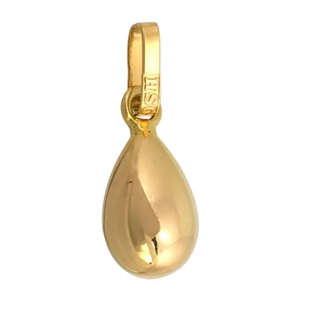 Hänge Droppe i 18K guld, Hedbergs Guld (HSG), svensk kontrollstämpel, längd inkl. ögla 16 mm, bredd 5 mm, fint skick Vikt: 0,4 g