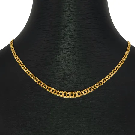Halskedja Bismarck i 18K guld, doserad modell, svensk kontrollstämpel, längd 42,5 cm, bredd 2,3 - 5 mm, fint skick Vikt: 5,6 g