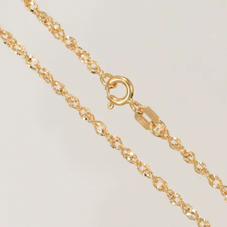 Halskedja Singapore längd 42cm bredd 2mm, Guldfynd, 18K 3,5g 