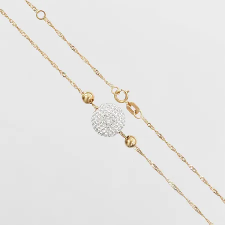 Collier med integrerade hängen, ställbar längd 41,5cm & 44,5cm, bredd 1-10mm, GHA, 18K Vikt: 2,3 g