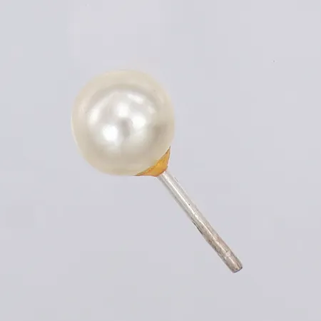 Udda örhänge plast pärla Ø7mm, saknar snurrebuss, silver 925/1000 Vikt: 0,3 g