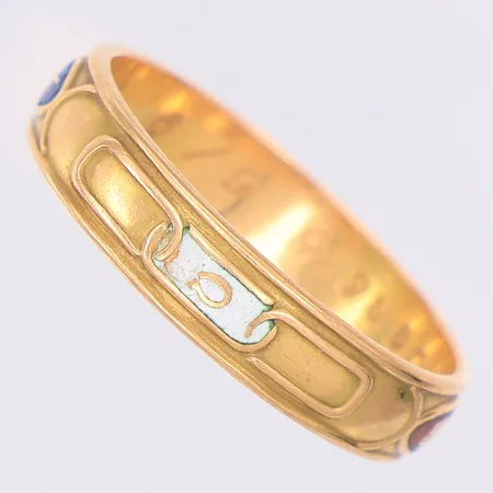 Ring Odd Fellow emalj stl:20, gravyr, 18K Vikt: 4,7 g