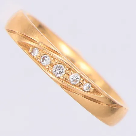 Ring diamanter 0,09ctv enligt gravyr stl:18¼, gravyr, 18K Vikt: 4,4 g