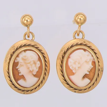 Örhängen Kamé längd 19mm, kattfot 18K Vikt: 2,2 g