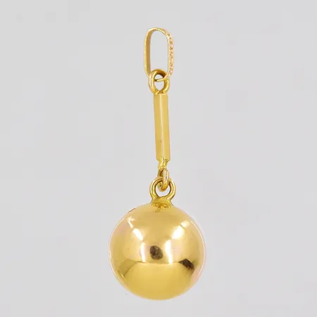 Hänge kula Ø 10mm längd 25mm inklusive ögla ihålig 18K Vikt: 0,9 g