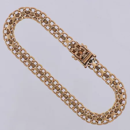 Armband X-länk längd 19cm bredd 6mm Mikkov AB August 1963, 18K Vikt: 12,9 g