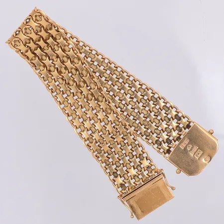 Armband X-länk längd 19cm bredd 20mm Ädelsmycken Aktiebolag 1969, 18K Vikt: 55,9 g